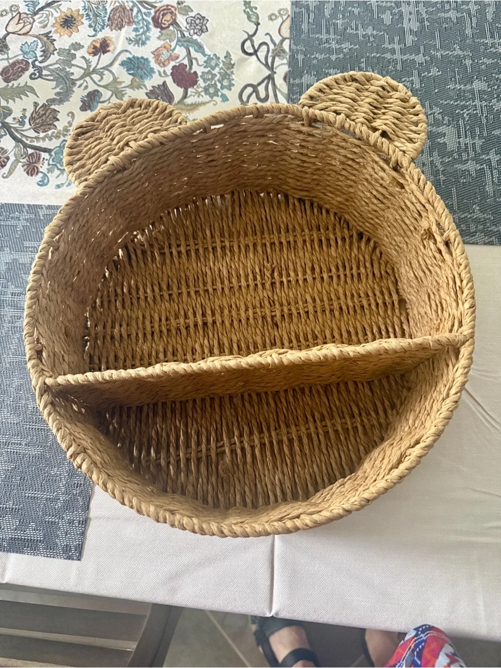 Woven Bear-Shaped Wall Shelf Accessories - Natural Brown